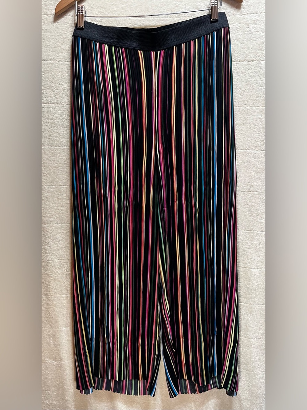 NWT Studio 1886 Pleated Wide Leg Crop Pants Colorful Stripe Pull On 3X - Picture 6 of 7